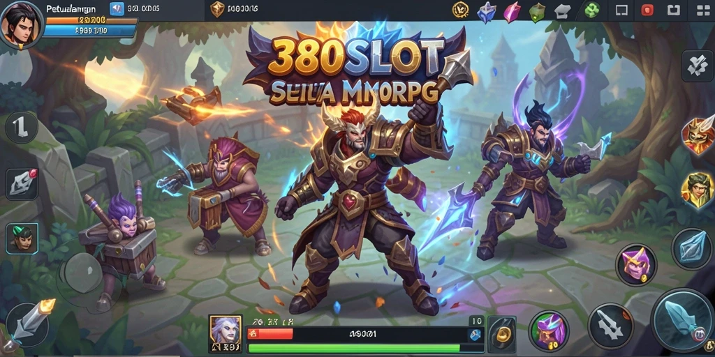 Screenshot gameplay 380SLOT menampilkan pertempuran seru di dunia MMORPG.
