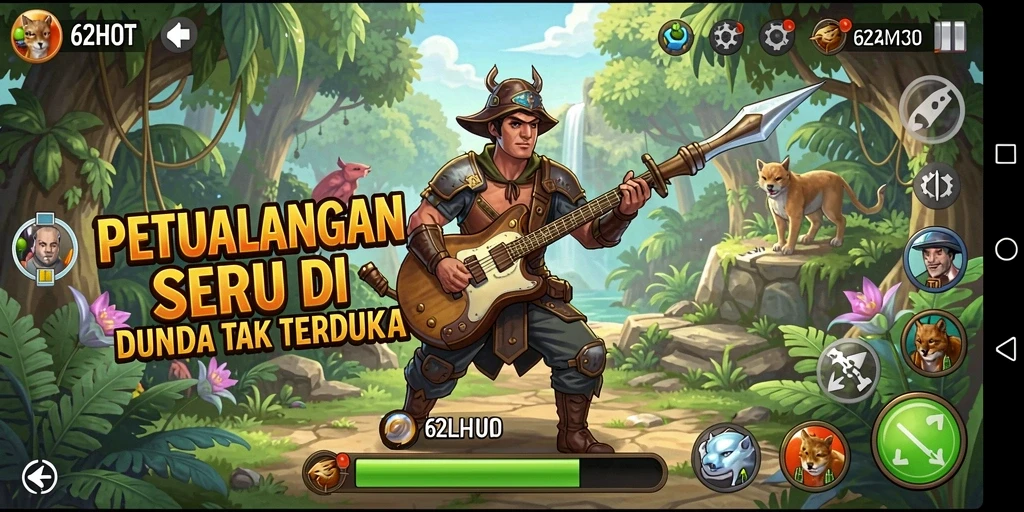 Tampilan gameplay seru dan menantang dalam 62HOT.