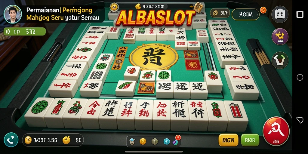 Screenshot ALBASLOT menampilkan aksi seru permainan Mahjong.