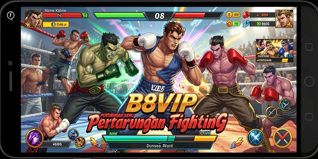Screenshot gameplay B8VIP menampilkan aksi pertarungan yang mendebarkan.