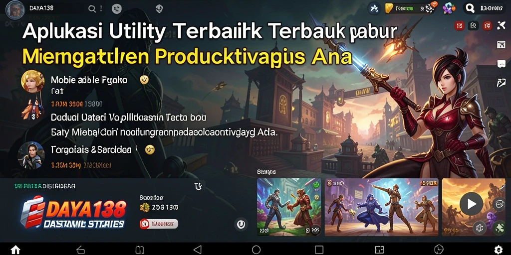 Tampilan utama DAYA138 dengan fitur-fitur utama aplikasi Utility.