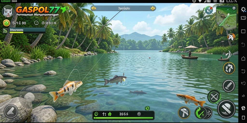 Screenshot GASPOL77 menampilkan gameplay memancing yang menarik dan realistis.