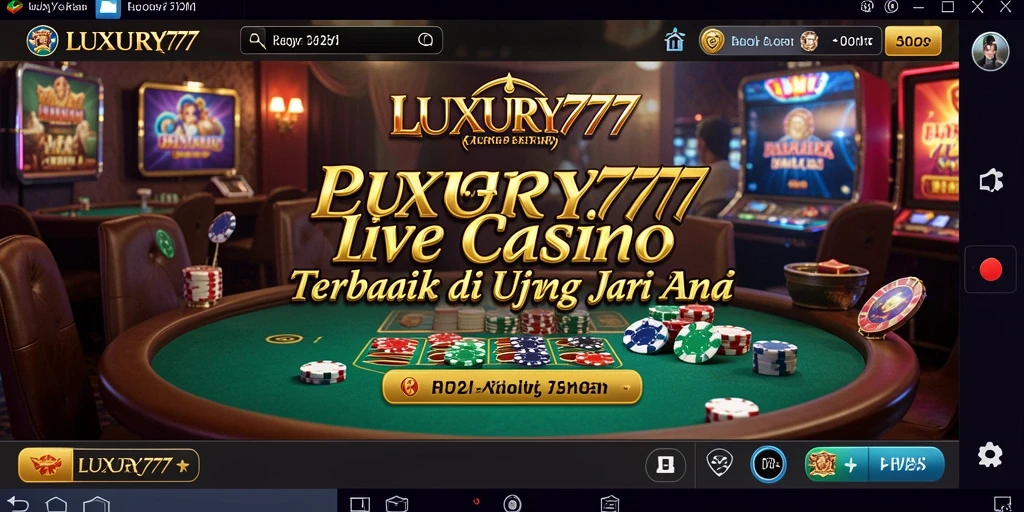 Tampilan gameplay LUXURY777 dengan dealer langsung dan suasana kasino nyata.