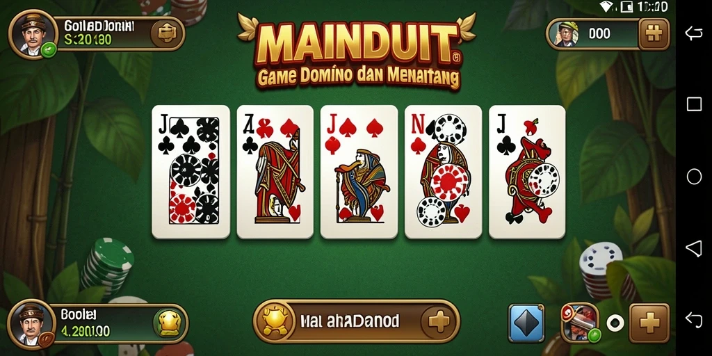Tampilan gameplay seru dari MAINDUIT menunjukkan suasana permainan domino.