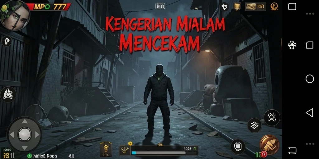 Screenshot MPO777 menampilkan momen menegangkan di suatu lokasi angker.