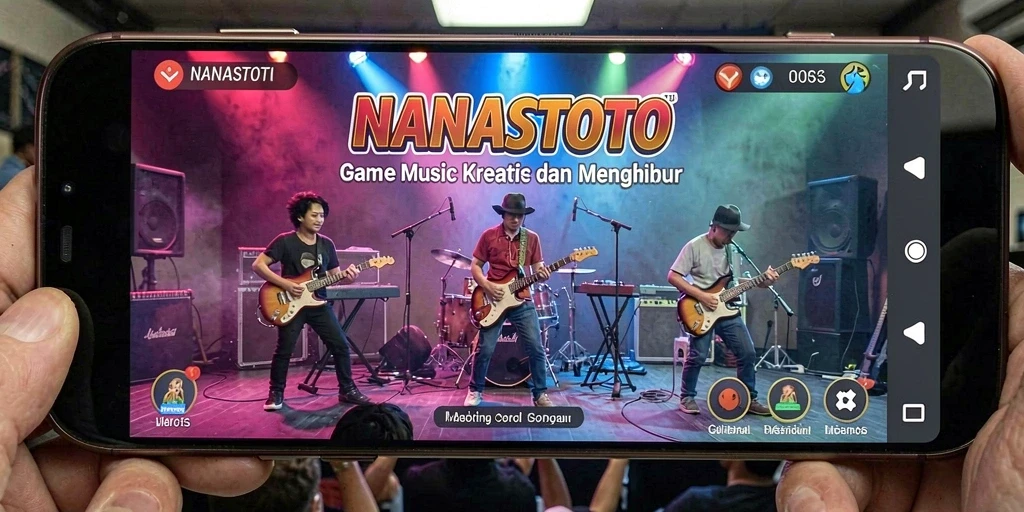 Screenshot NANASTOTO menunjukkan gameplay musik yang menarik dan interaktif.