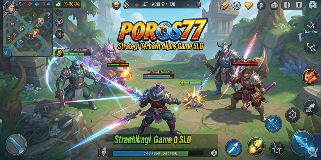 Screenshot gameplay POROS77 menunjukkan pertarungan strategi yang intens.