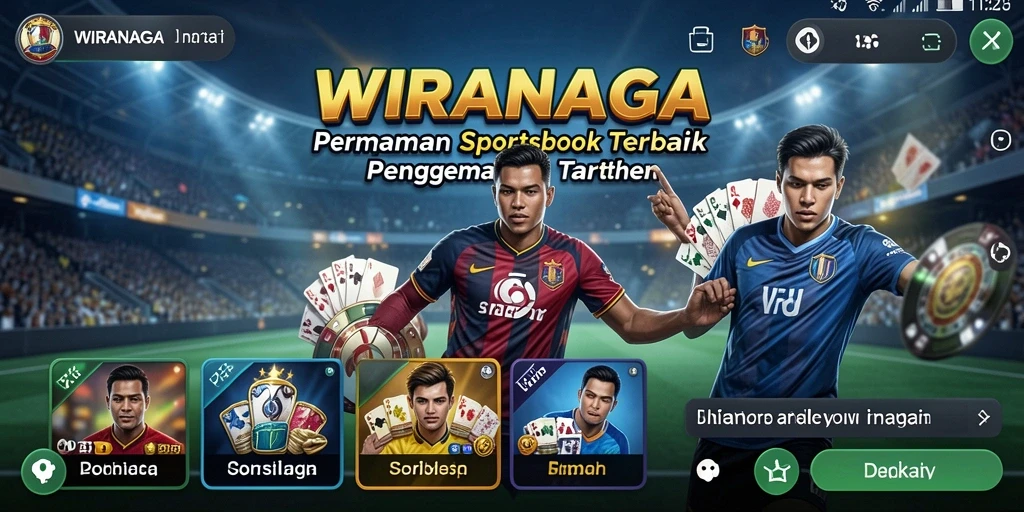 Screenshot utama WIRANAGA menunjukkan antarmuka taruhan yang intuitif dan pilihan olahraga yang beragam.